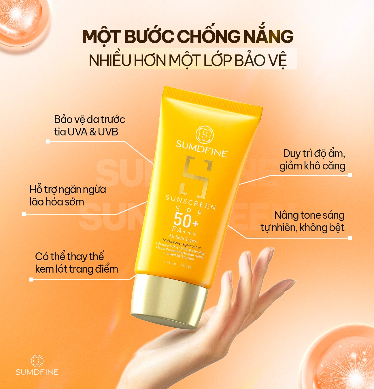 Kem chống nắng Sumdfine một bước chống nắng, nhiều hơn một lớp bảo vệ