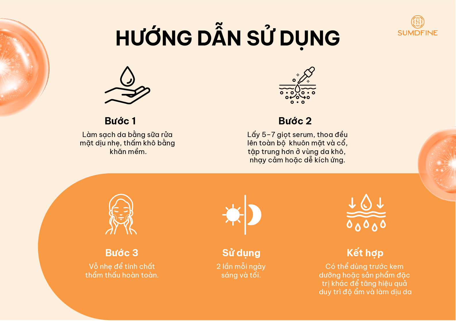 SUMDFINE REPAIR SERUM B5 – SERUM DƯỠNG ẨM & PHỤC HỒI DA 10 Hướng dẫn các bước sử dụng serum Sumdfine Repair B5