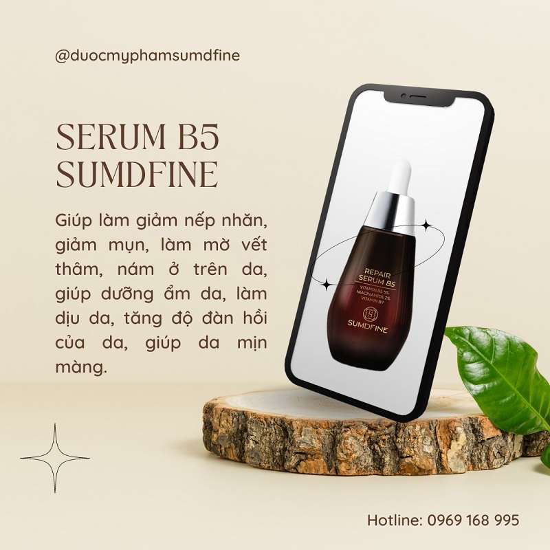 Serum dưỡng ẩm cho da bị mụn Sumdfine Repair Serum B5