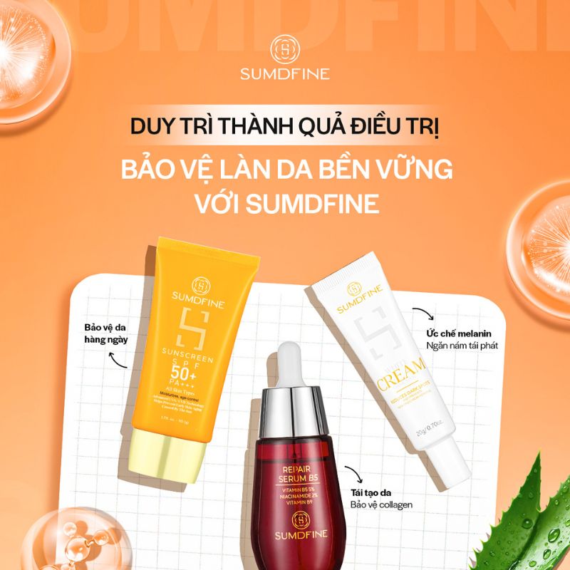 Bảo vệ & duy trì thành quả trị nám với bộ sản phẩm chăm sóc da từ Sumdfine