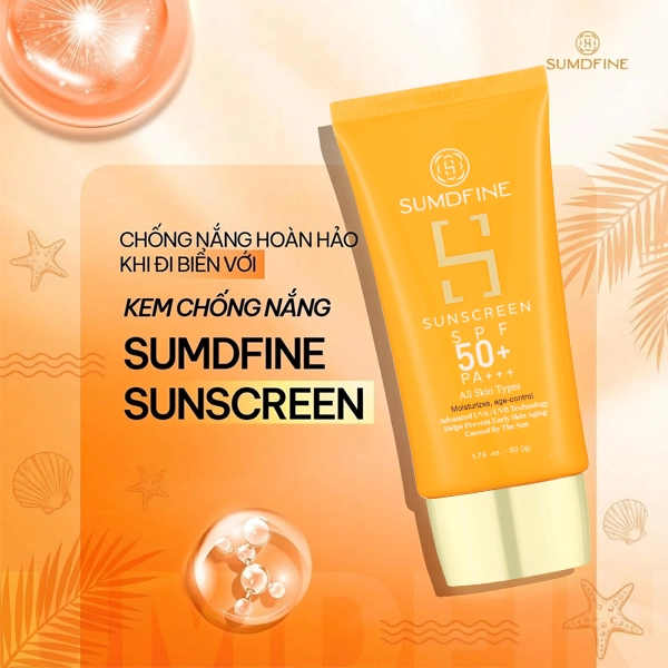 Kem chống nắng phù hợp khi đi biển Sumdfine Sunscreen