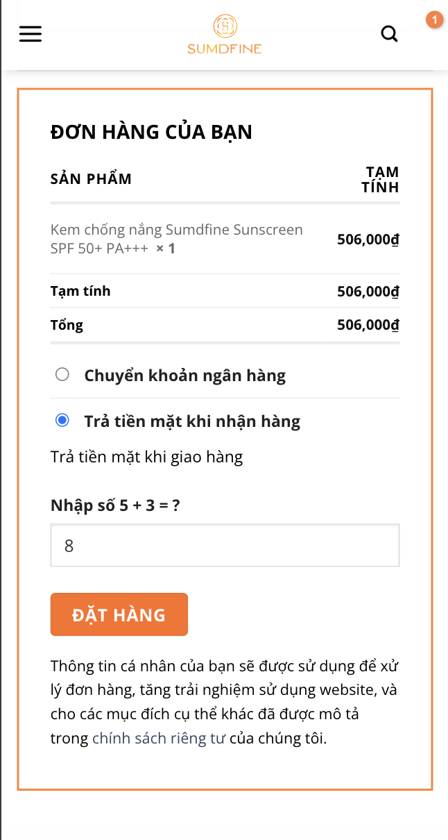Hướng dẫn mua hàng và thanh toán tại Sumdfine.com 4 Lựa chọn hình thức thanh toán khi đặt hàng