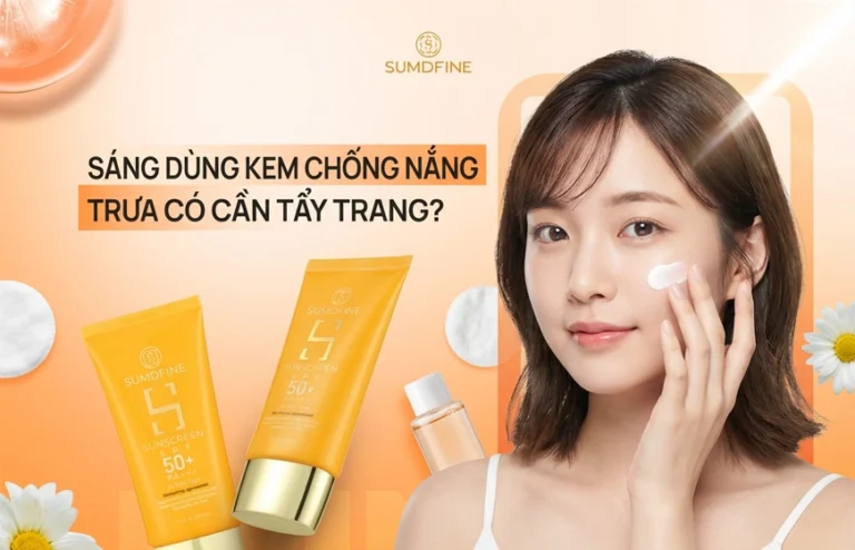 Sáng bôi kem chống nắng trưa có cần tẩy trang? 3 trường hợp cụ thể