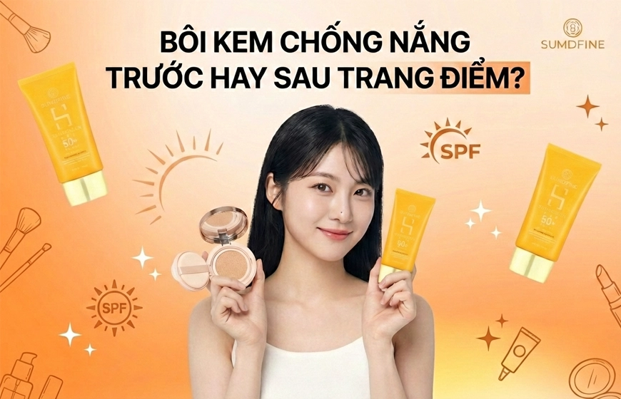 Bôi kem chống nắng trước hay sau khi trang điểm là đúng?
