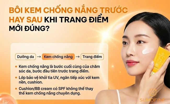Kem chống nắng thoa trước khi trang điểm là đúng