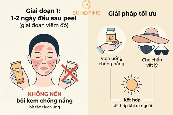 Sau peel da bao lâu thì được bôi kem chống nắng?