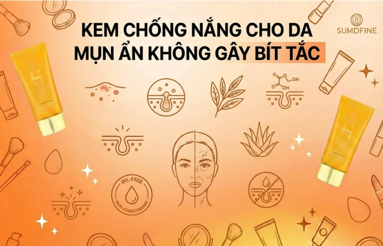 Top 10 kem chống nắng cho da mụn ẩn không gây bít tắc 2026
