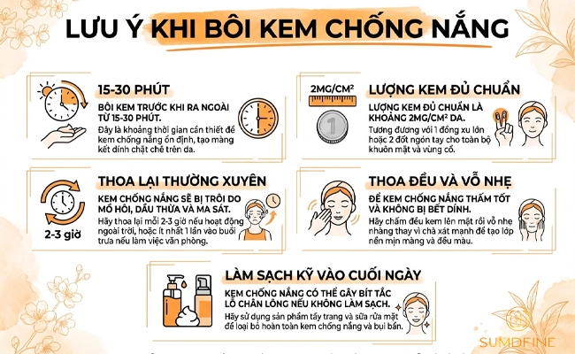 Những lưu ý khi bôi kem chống nắng