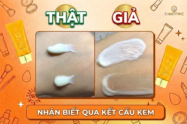 Nhận biết kem chống nắng giả qua kết cấu kem