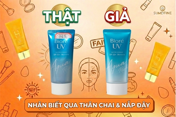 Nhận biết kem chống nắng giả qua thân chai và nắp đậy
