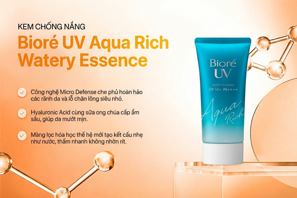 Kem chống nắng Sunscreen Biore UV Aqua Rich Watery Essence