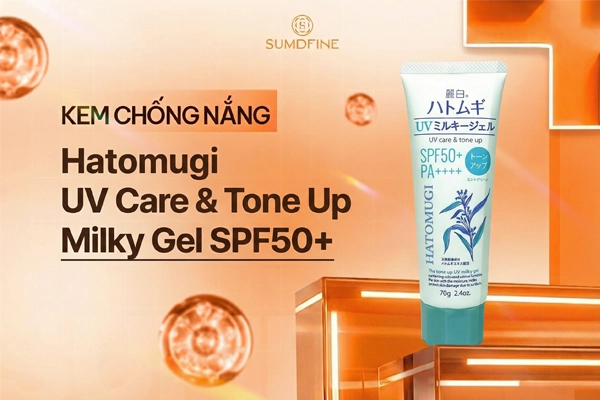 Kem chống nắng cho da nám Hatomugi UV Care & Tone Up Milky Gel SPF50+