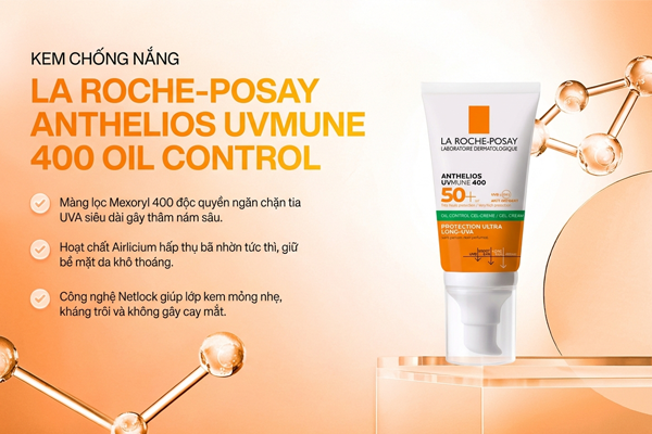 Kem chống nắng sunscreen La Roche-Posay Anthelios UVMune 400 Oil Control