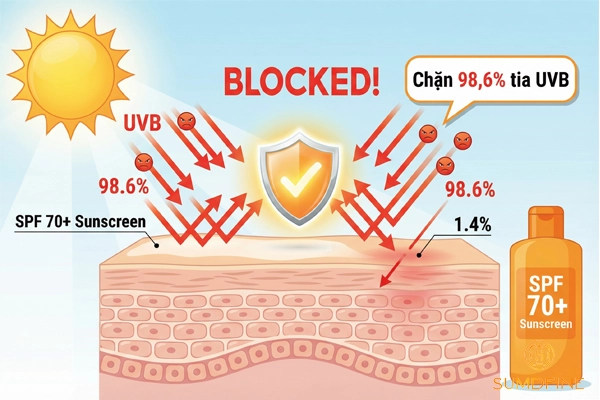 ưu điểm của kem chống nắng SPF 70