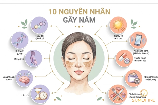 10 nguyên nhân gây nám sạm da