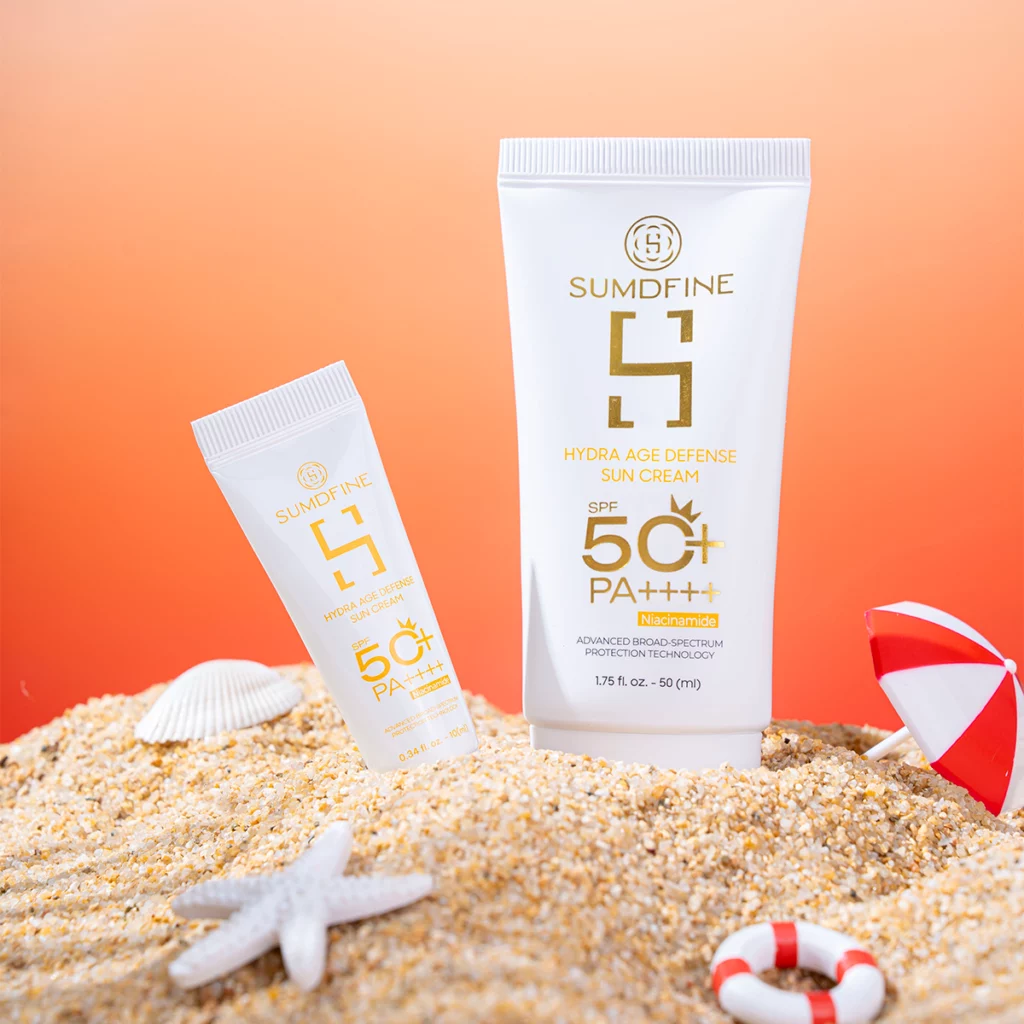 Bôi kem chống nắng bị mốc, lộ vân kem: 7 cách khắc phục 7 Sumdfine Hydra Age Defense Sun Cream SPF50+ PA++++ - đạt chuẩn chống nắng quang phổ rộng
