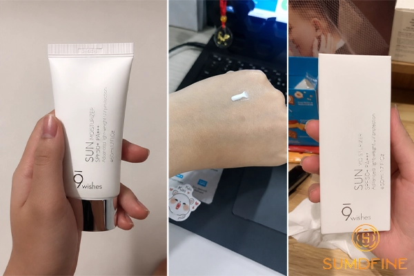 Gợi ý 8 kem chống nắng hỗ trợ dưỡng ẩm hiệu quả, làm mềm mịn da không bết dính 6 Review 9 kem chống nắng dưỡng ẩm Wishes Sun Moisturizer SPF50+ PA+++