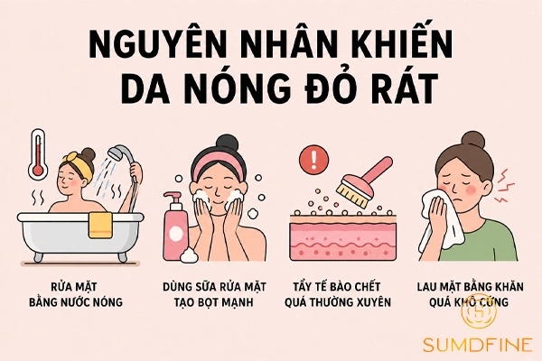 Da mặt bị khô đỏ, hơi rát: Nguyên nhân & Cách xử lý cho từng trường hợp 3 Những nguyên nhân thường gặp khiến da khô đỏ rát