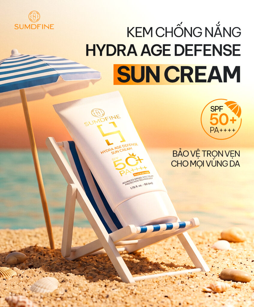 8 vị trí thường bị bỏ quên khi bôi kem chống nắng 7 Kem chống nắng mới của Sumdfine - Hydra Age Defense Sun Cream SPF 50+ PA++++