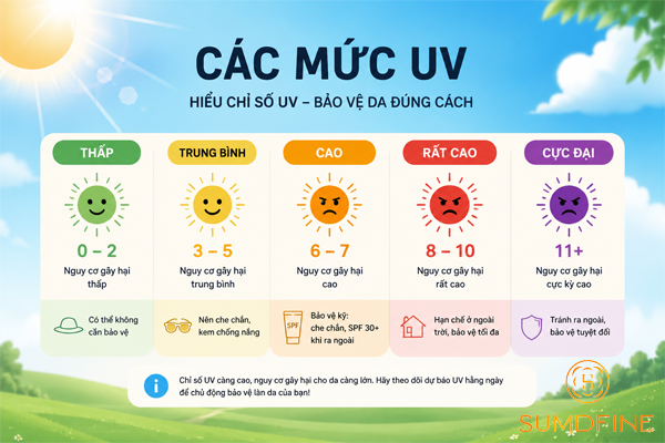 Trời mưa có cần bôi kem chống nắng không? 3 Các mức UV mới là căn cứ xác định có nên thoa kem chống nắng không?