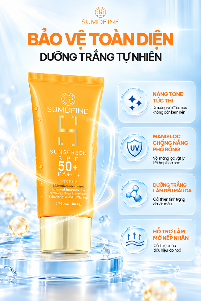 Da bị break out: Dấu hiệu & cách xử lý đúng giúp giảm mụn hiệu quả 7 Kem chống nắng Sumdfine Sunscreen SPF50+ PA++++ Tone Up