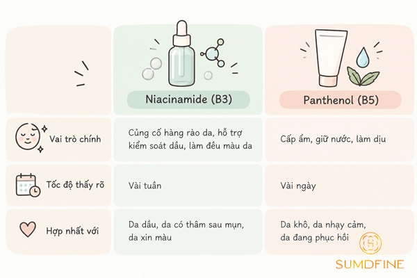 Kết hợp B5 và B3: Dùng chung niacinamide và B5 sao cho đúng 2 Dùng chung niacinamide và B5 có được không?